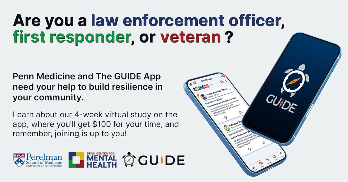 Help Advance Mental Wellness with The GUIDE App Clinical Trial