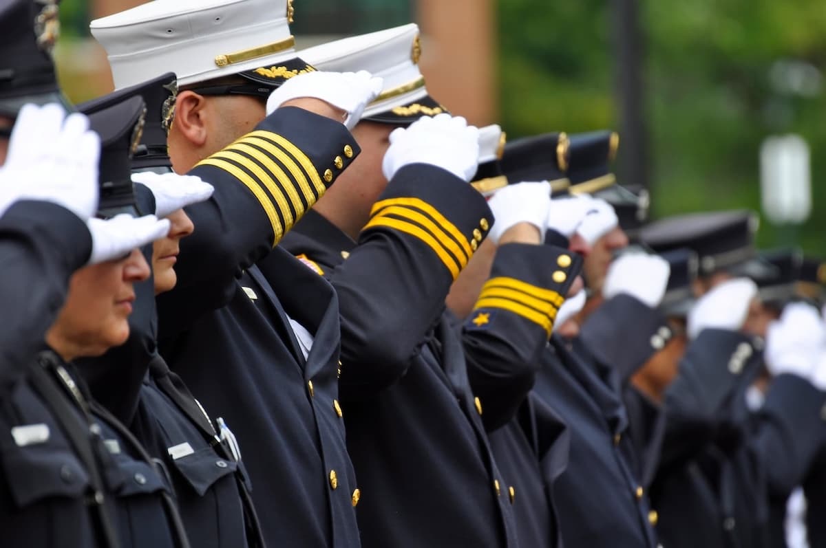 Police Officers Saluting Mental Health Apps For Police