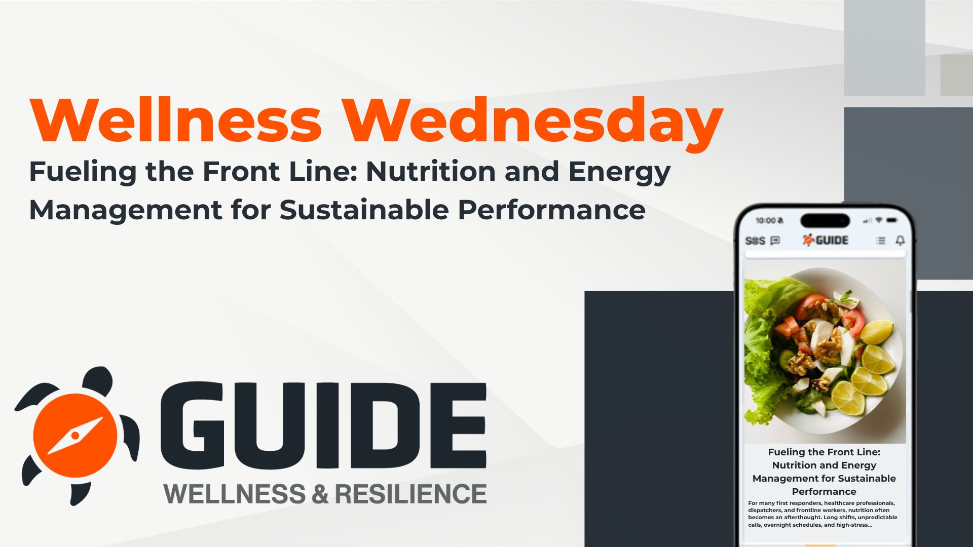 Wellness Wednesday: First Responder Nutrition: Fueling Sustainable Performance, Energy, and Recovery